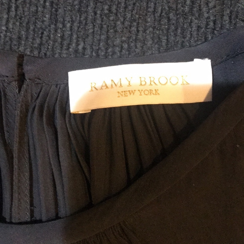 Ramy Brook Audrey Black Smocked Waist Crepe de Chine Midi Dress-Size P/US Small - Picture 7 of 15